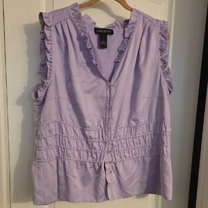 Lane Bryant Lavender Ruffled Blouse